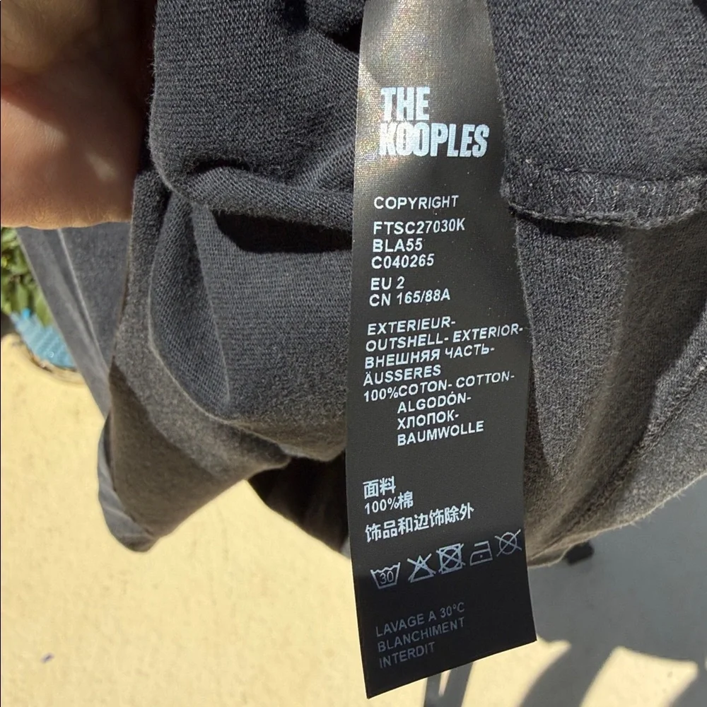 NWT! Retail $125 The Kooples Black Racing Skull Graphic Tee with Checkered Flags - Picture 4 of 5